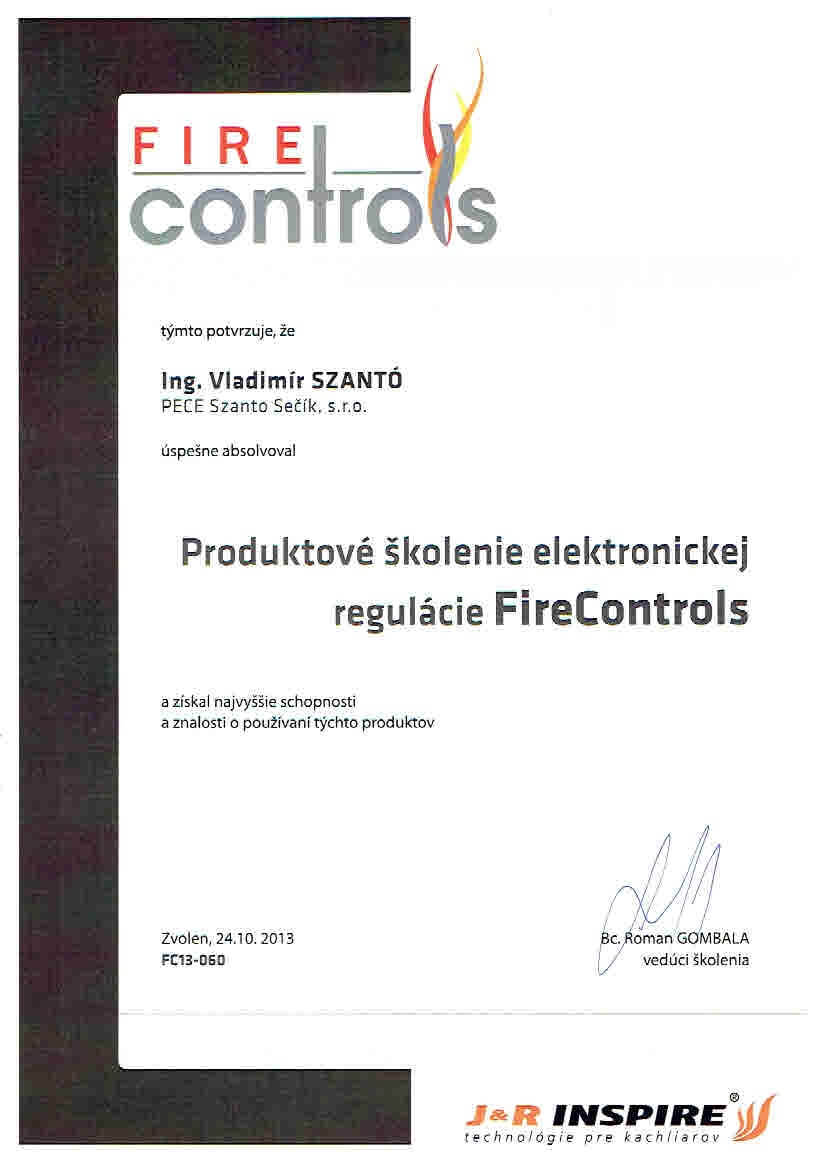 certifikat od FIRE CONTROLS